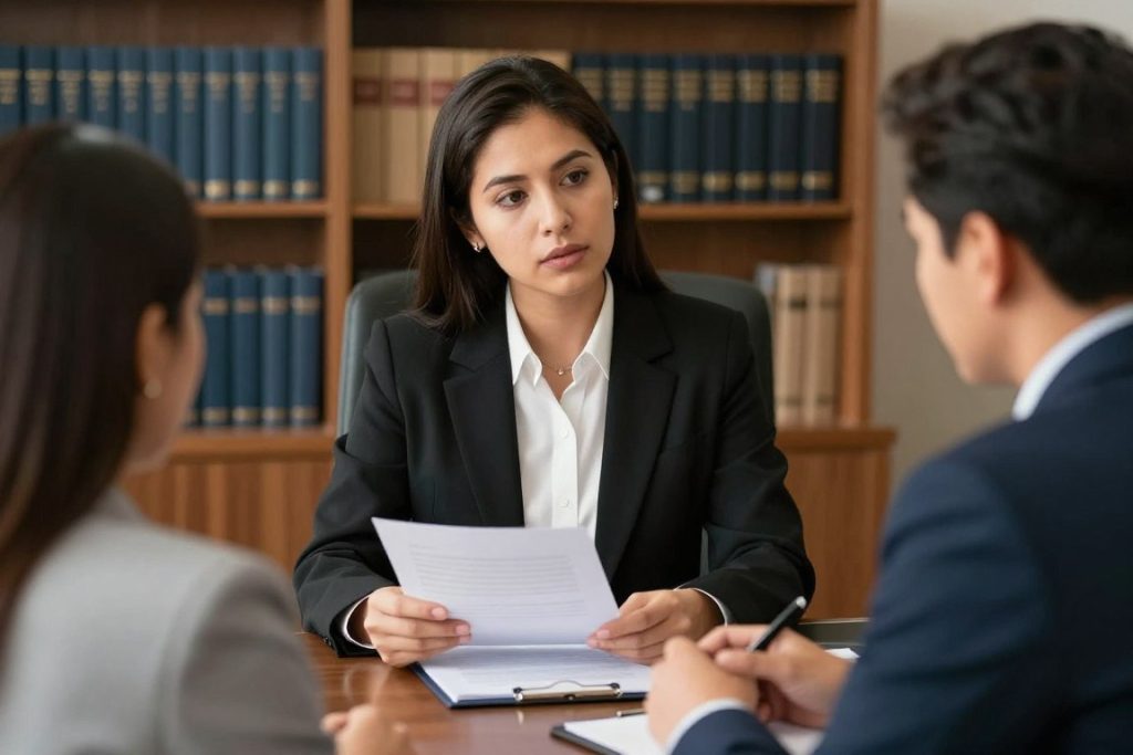 Abogado de planificación patrimonial consultando con cliente