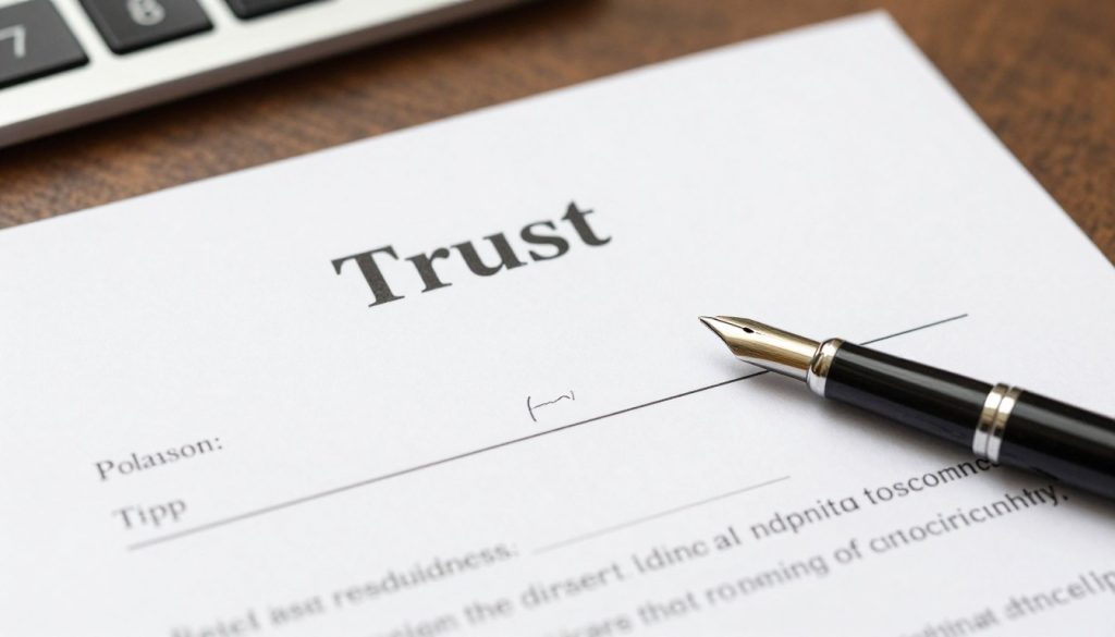 Documento de fideicomiso revocable con firma