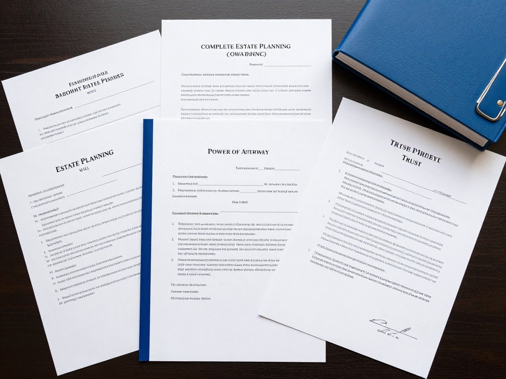 Documentos de planificación patrimonial completos incluyendo testamento y fideicomisos