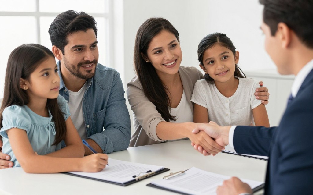 Familia con tranquilidad después de planificación de herencias completa