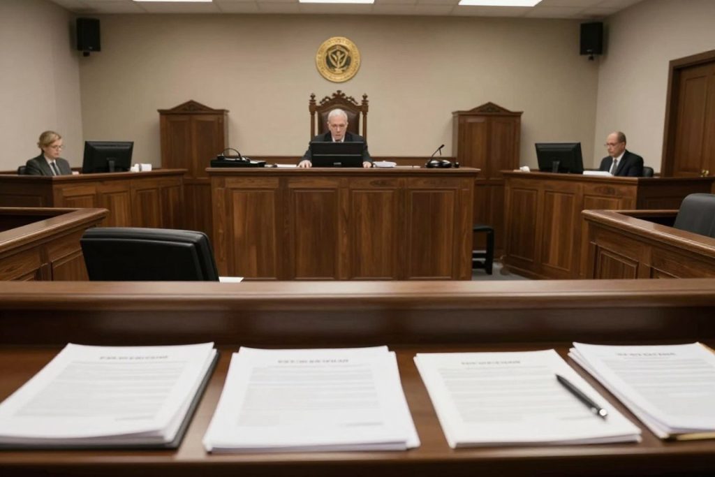 Tribunal supervisando proceso legalización testamento documento legal