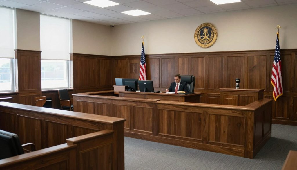 sala de audiencias de corte para casos de tutela de menores